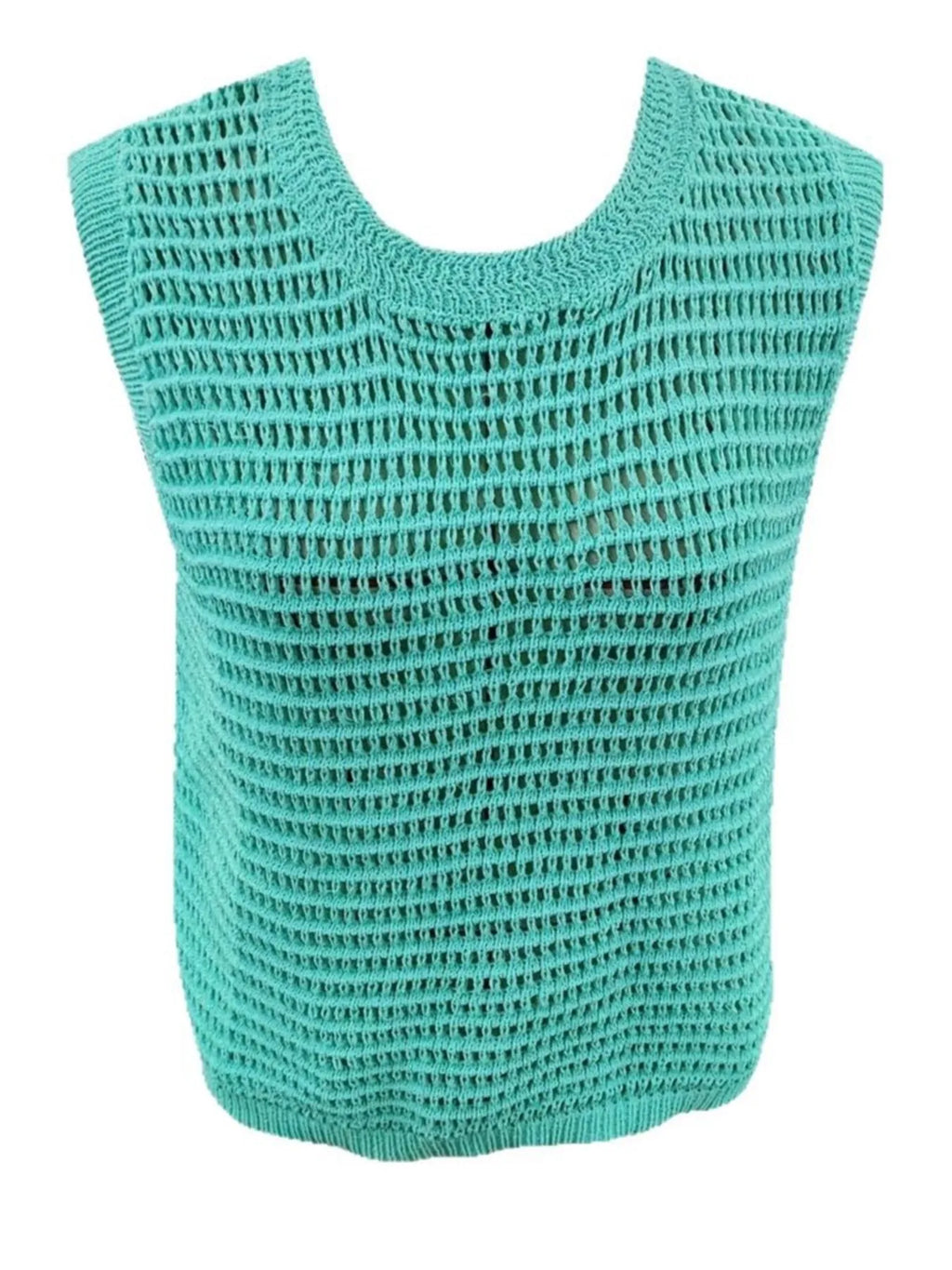 Openwork Round Neck Sweater Vest