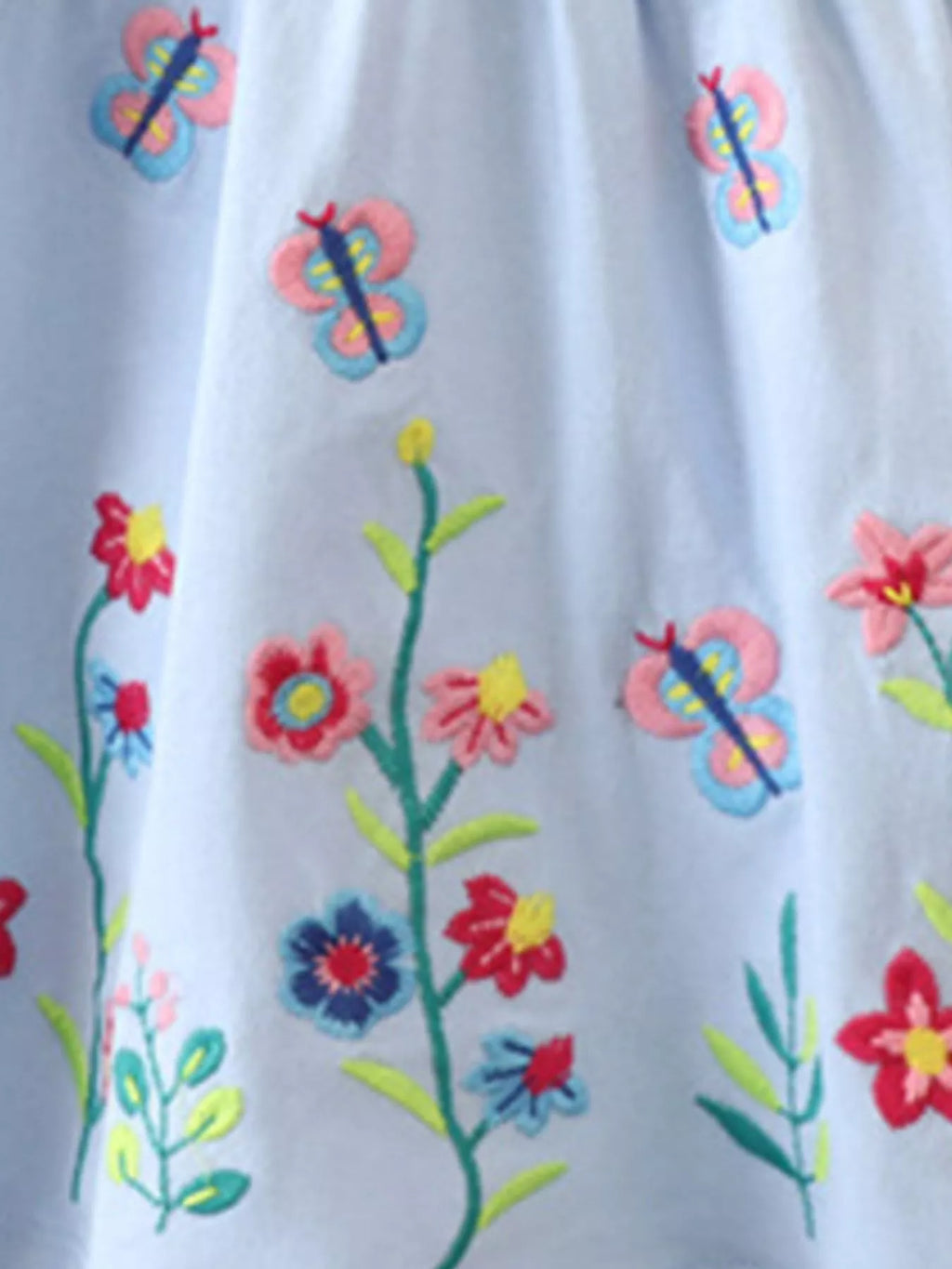 Children's Butterfly Floral Peter Pan Collar Dress