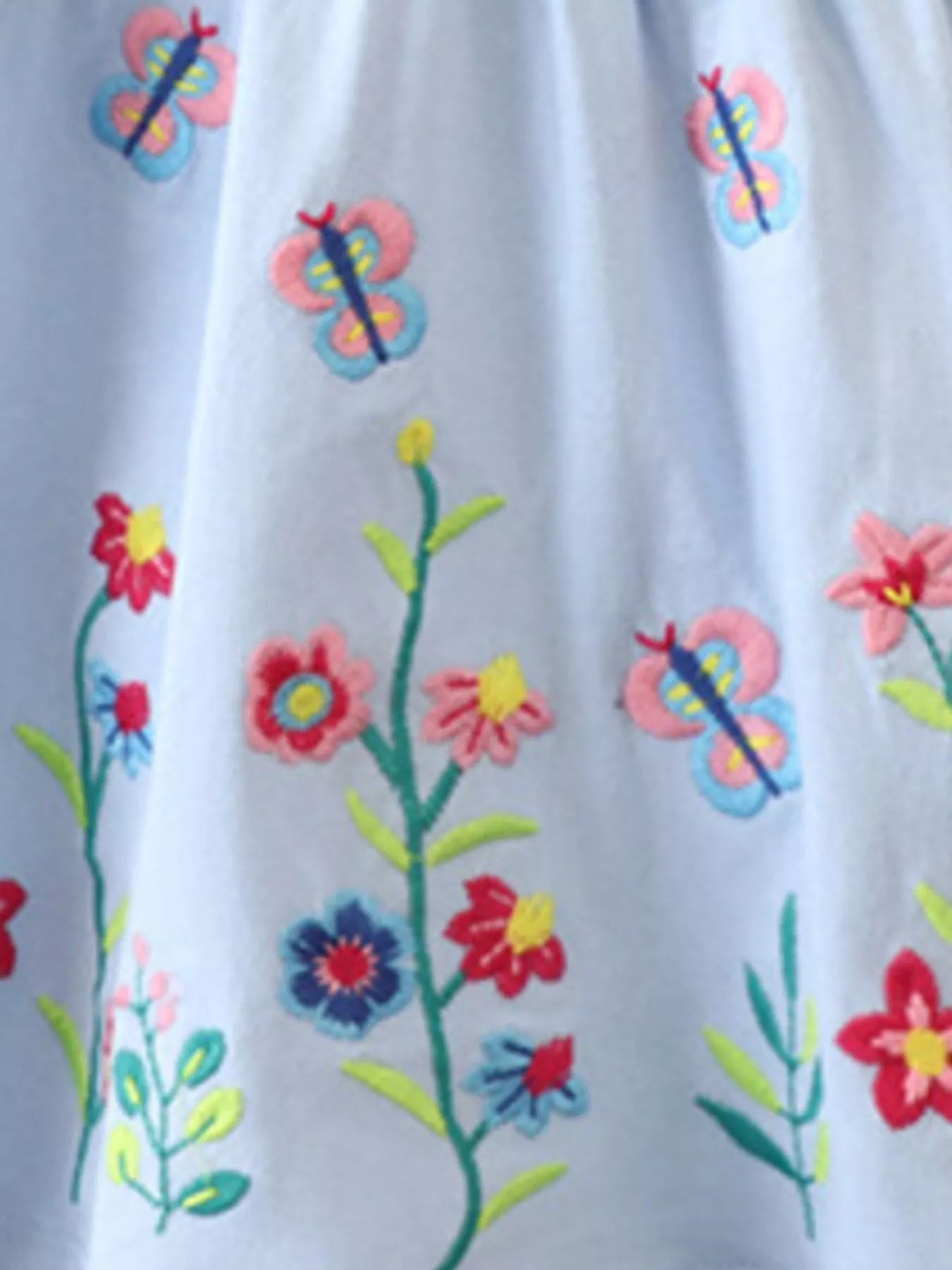 Children's Butterfly Floral Peter Pan Collar Dress
