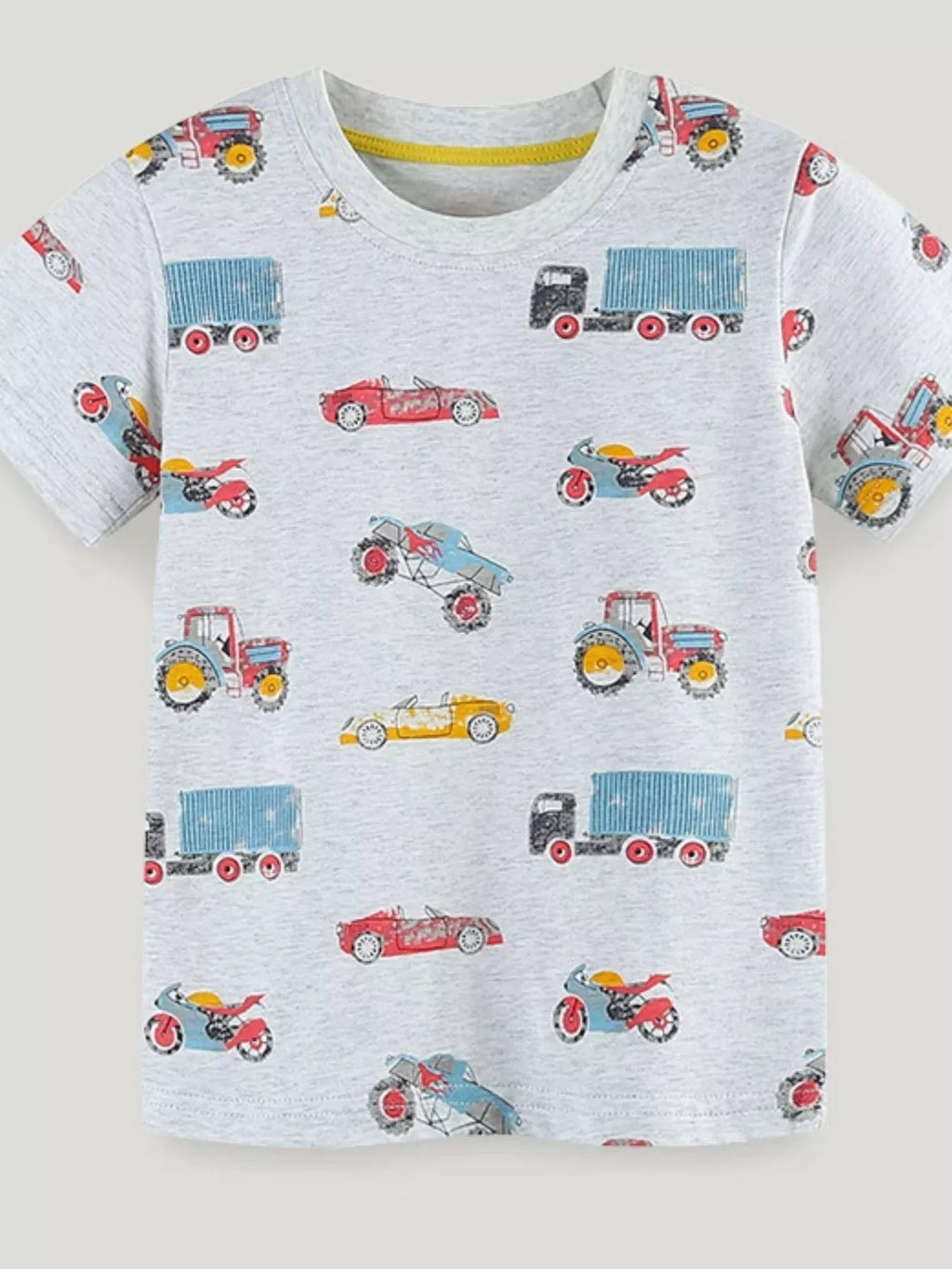 Children's Vehicle Print Short Sleeve T-Shirt
