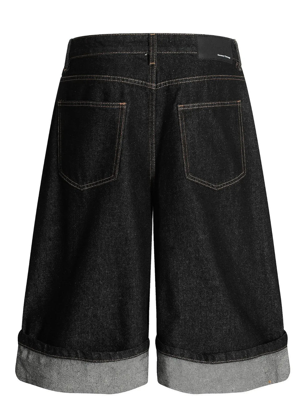 Men's Baggy Denim Shorts with Cuffed Hem