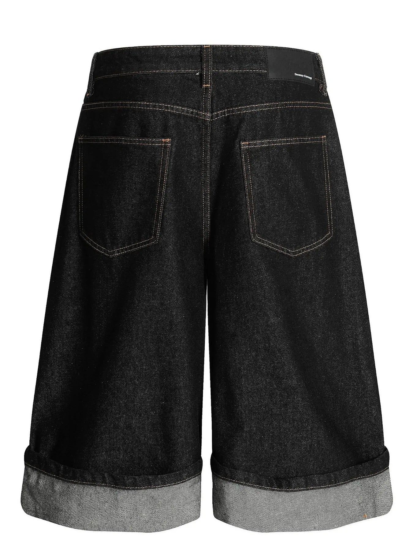 Men's Baggy Denim Shorts with Cuffed Hem