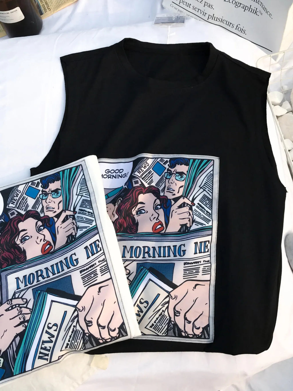 Men's Comic Print Sleeveless Tank Top