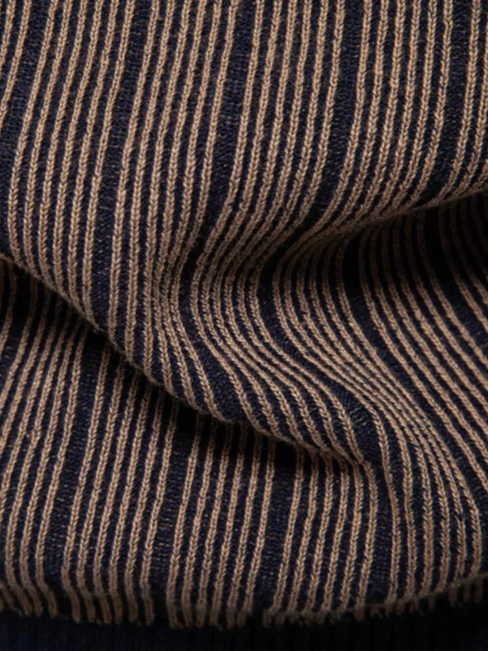 Men's Mock Neck Contrast Striped Sweater