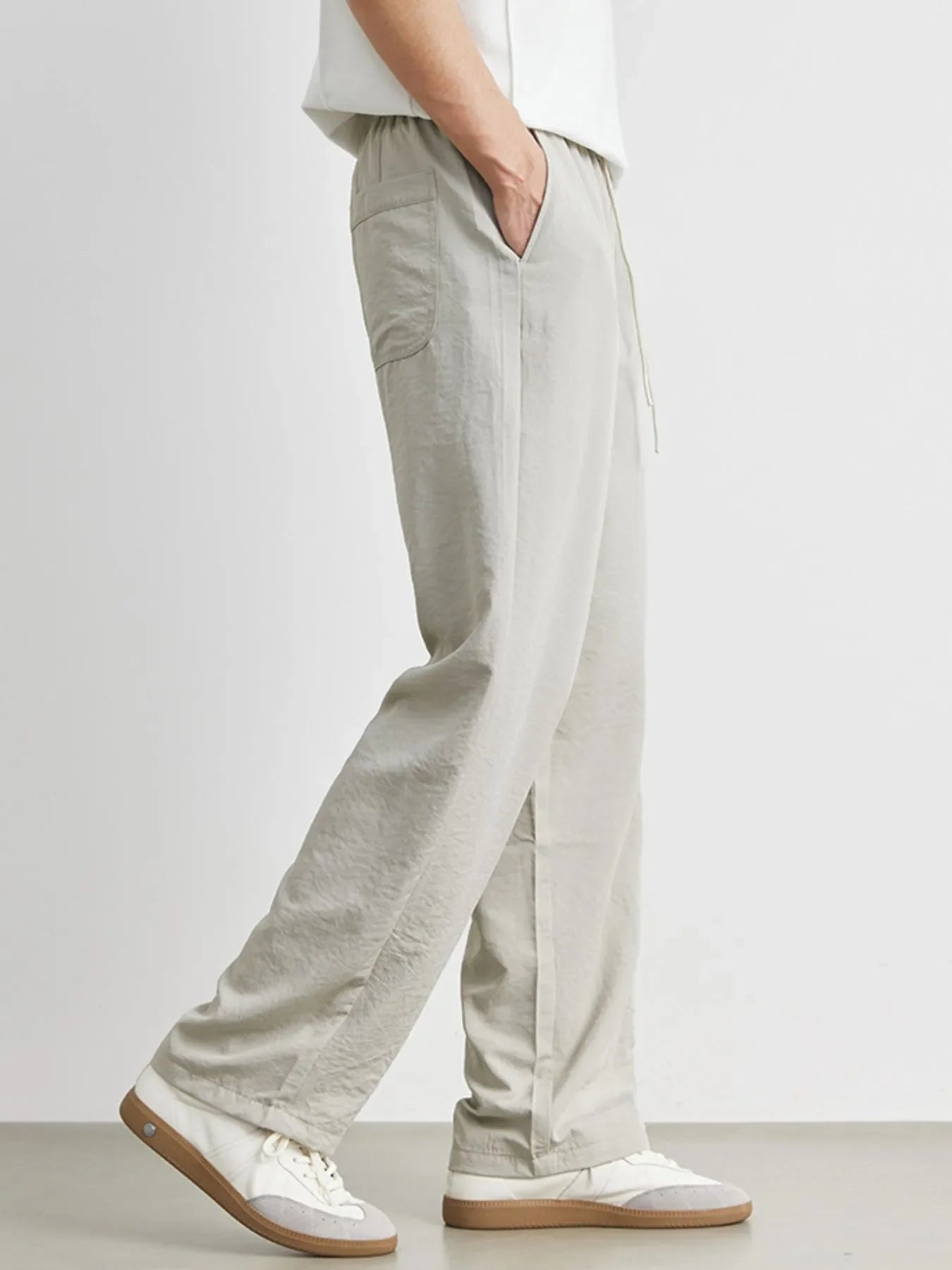 Men's Casual Drawstring Wide Leg Pants
