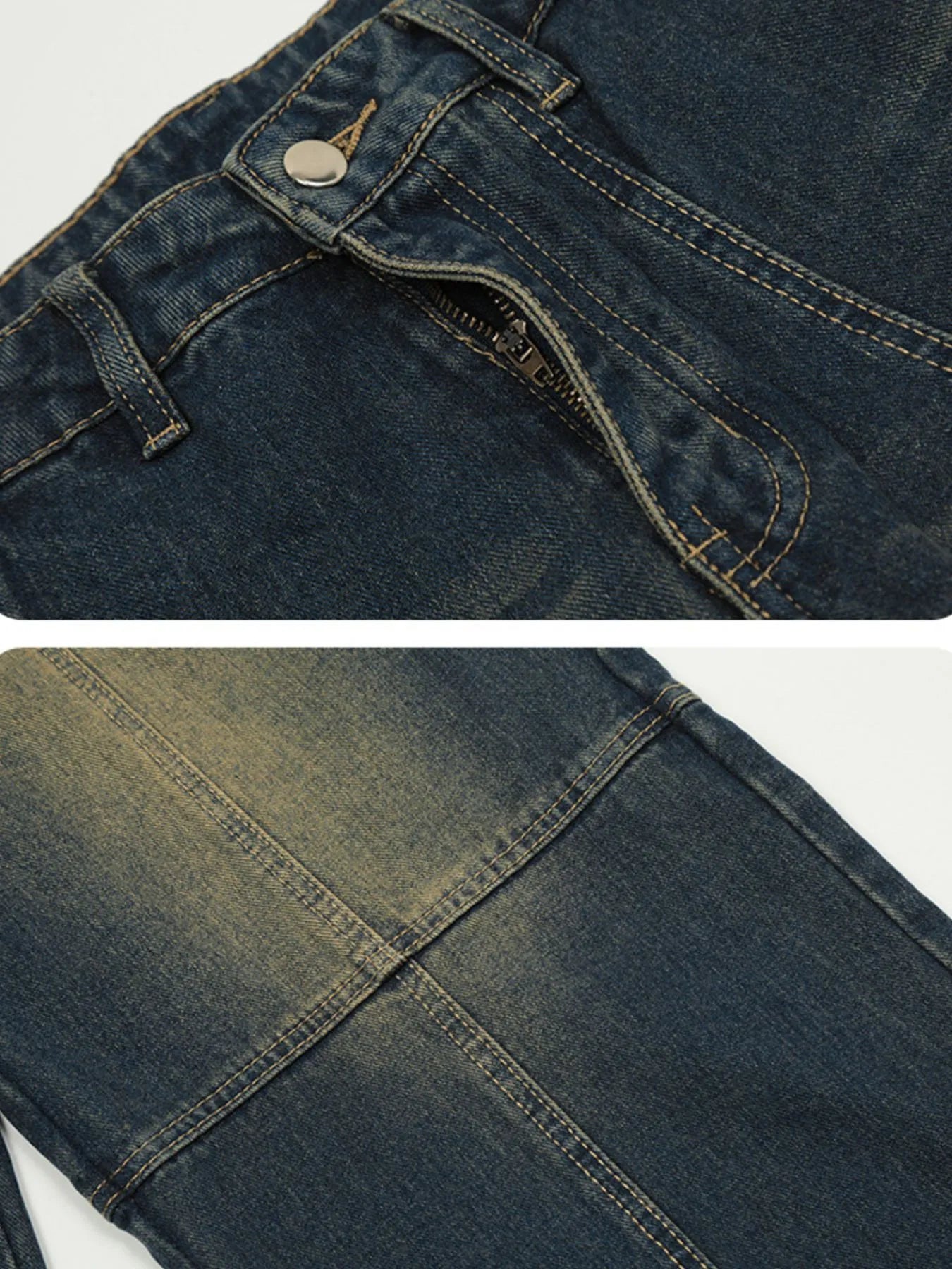 Men's Vintage Wash Wide Leg Relaxed Fit Jeans