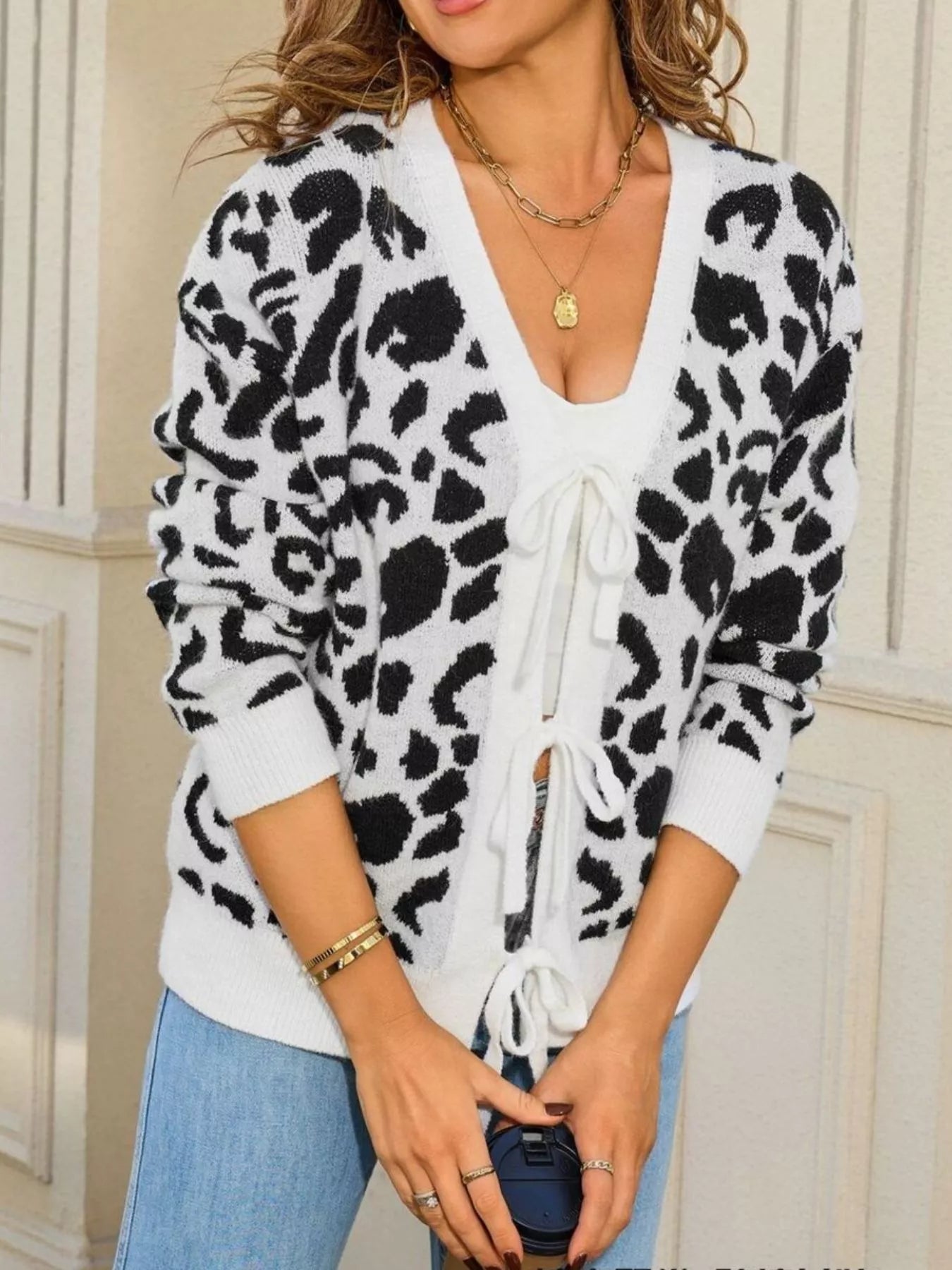 Leopard Tie-Front Cardigan