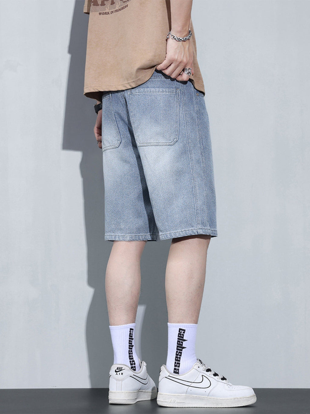 Men's Vintage Wash Relaxed Fit Denim Shorts