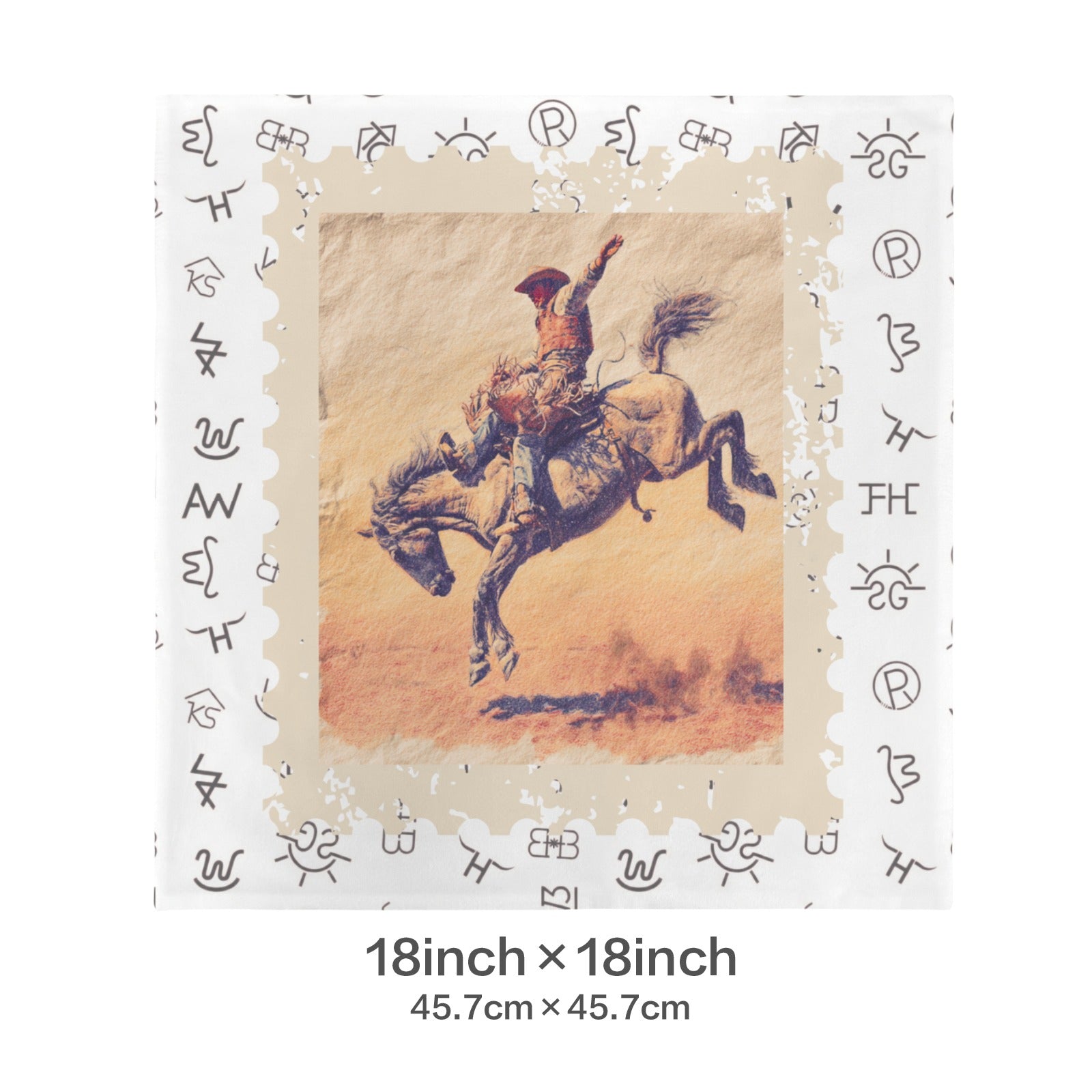 Baha Ranch Stamped Rodeo Cowboy Velvety Soft Pillow Case Made in America