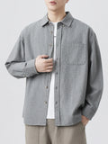 Men's Plus Size Button Up Long Sleeve Shirt