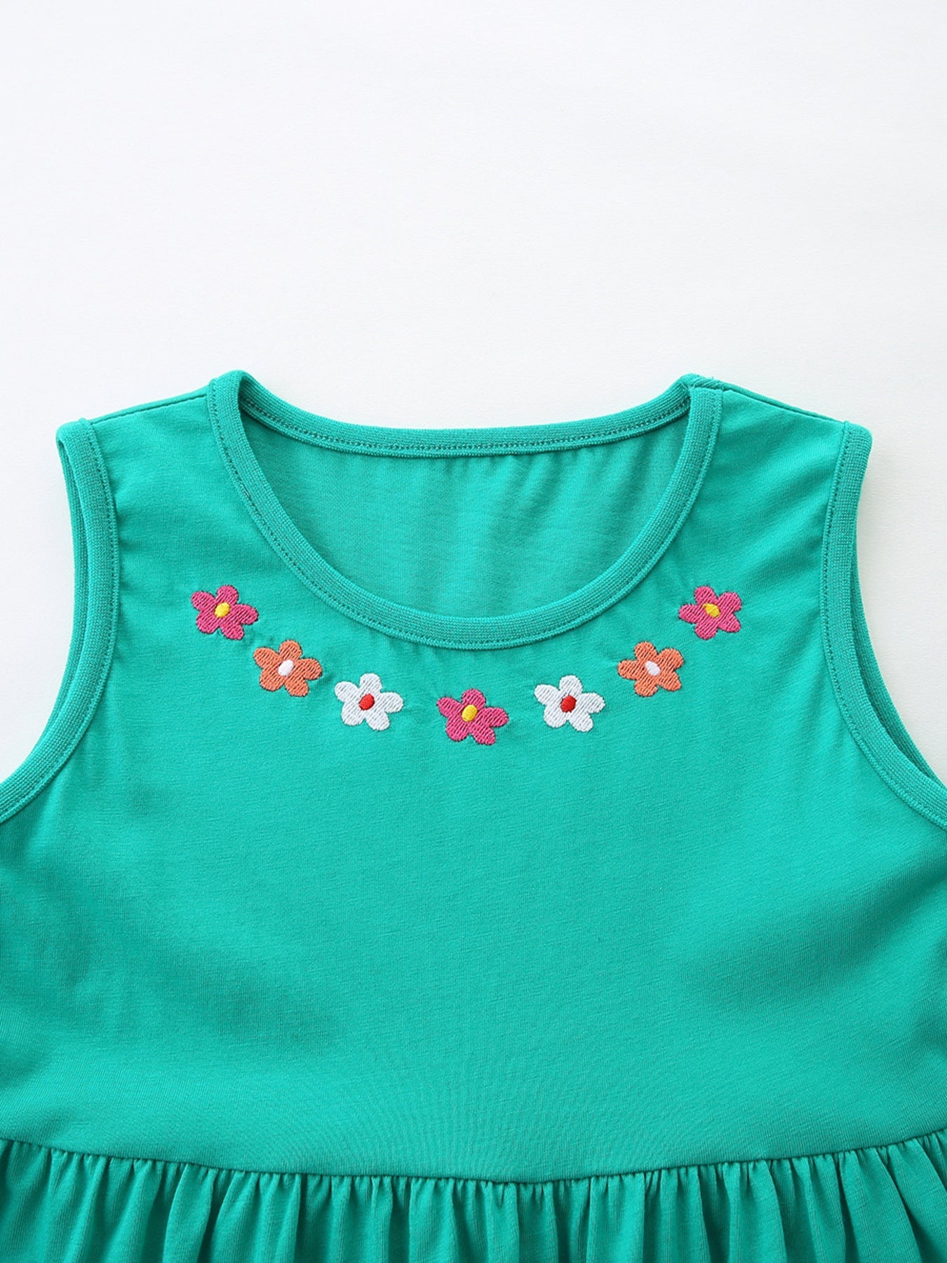 Children's Sleeveless Embroidered Casual Dress