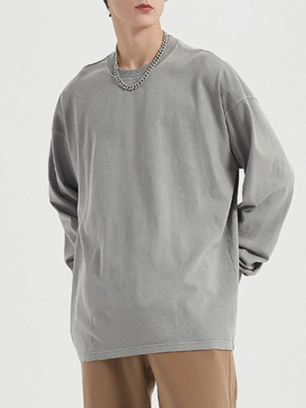 Men's Oversized Long Sleeve Casual T-Shirt