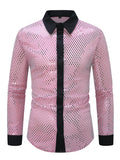 Men's Full Size Openwork Long Sleeve Shirt Plus Size