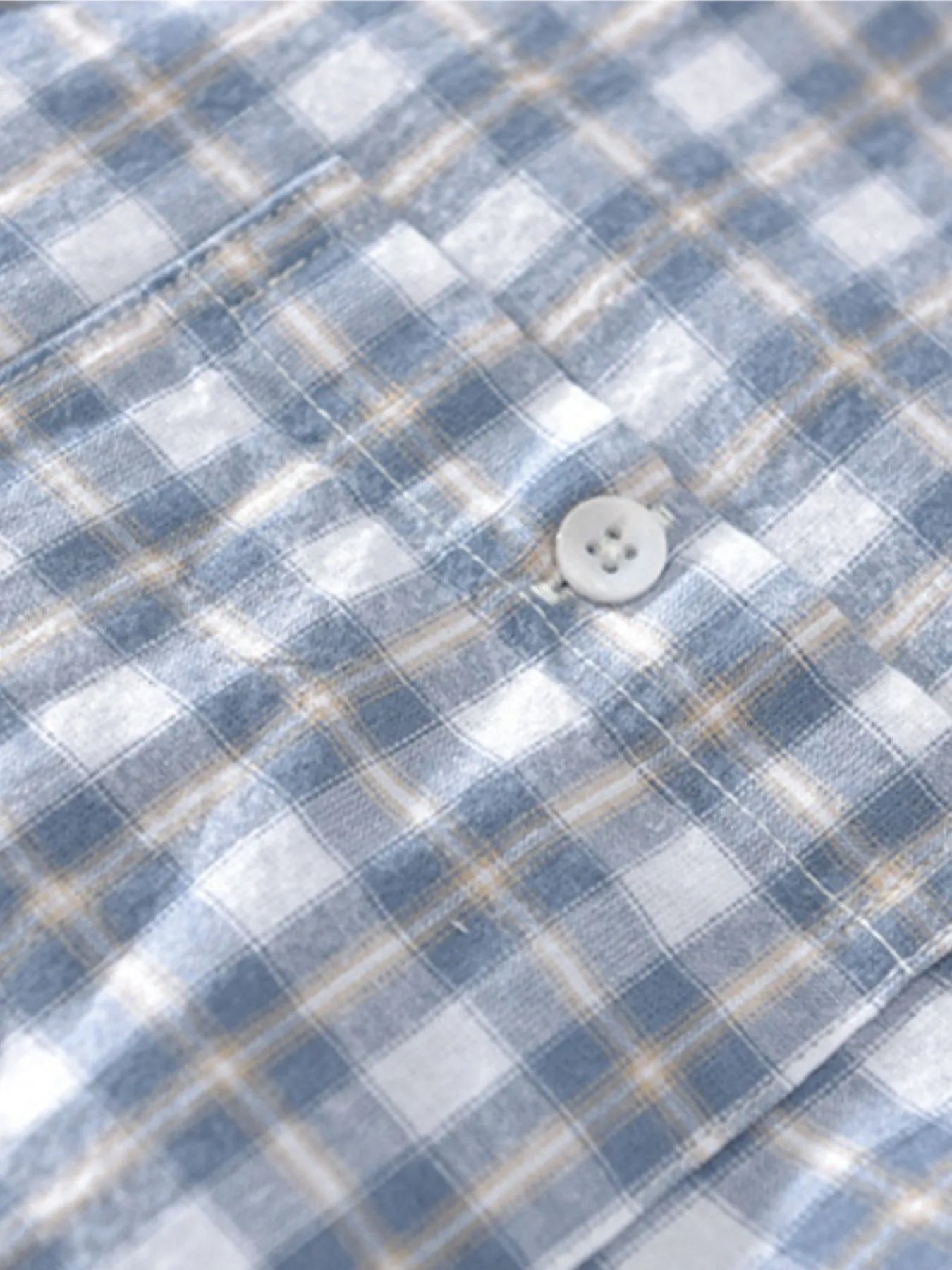 Men's Plus Size Button Down Plaid Short Sleeve Shirt