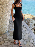 Square Neck Bodycon Maxi Dress