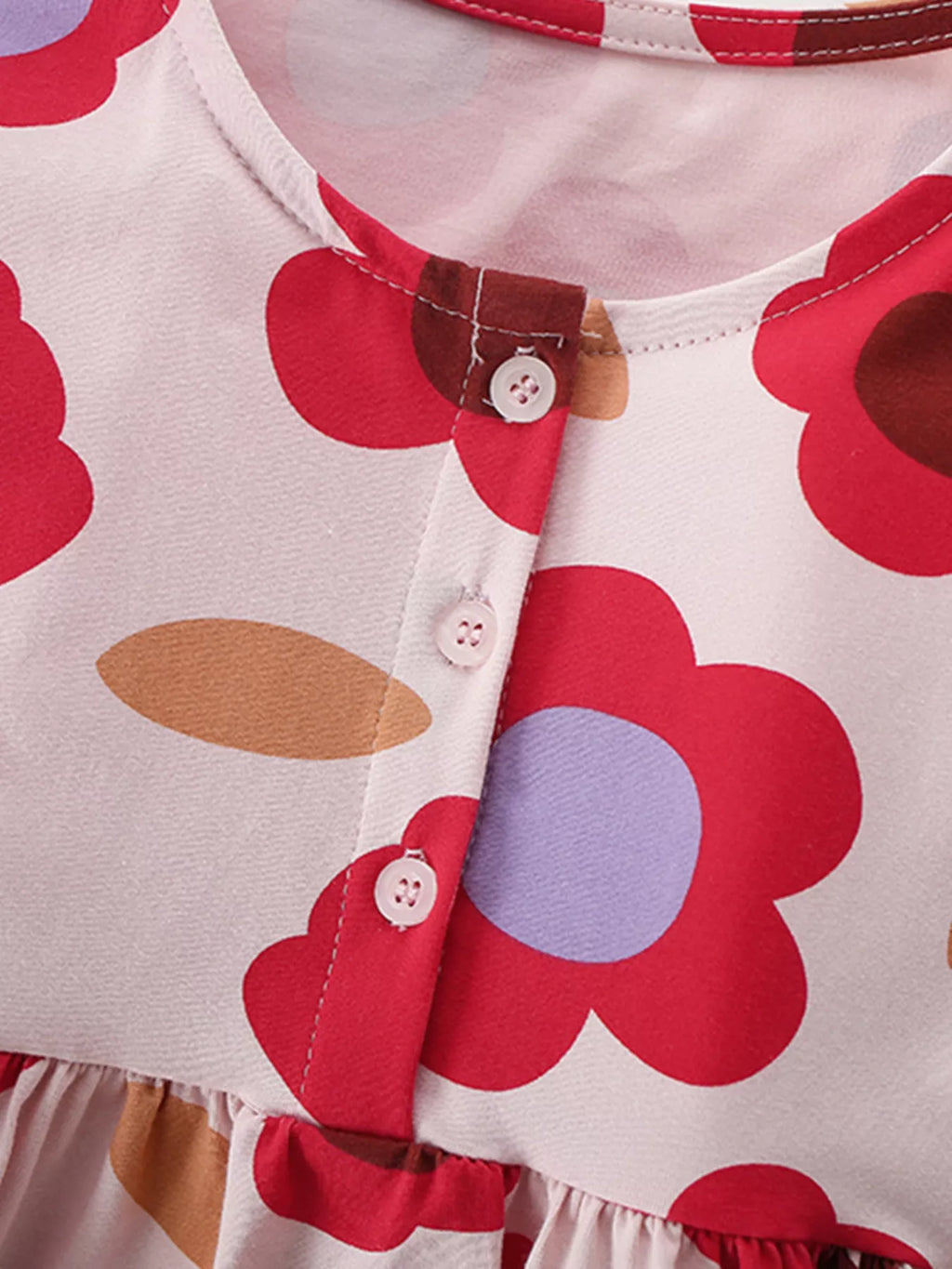 Children's Floral Print Short Sleeve Dress