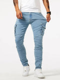 Men's Plus Size Skinny Cargo Jeans
