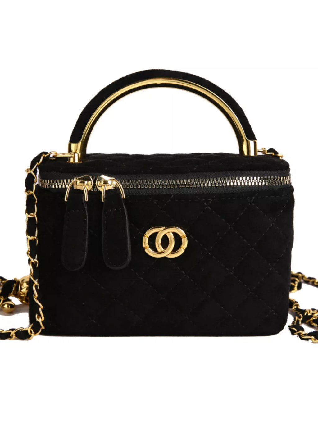 Quilted Top Handle Crossbody Bag