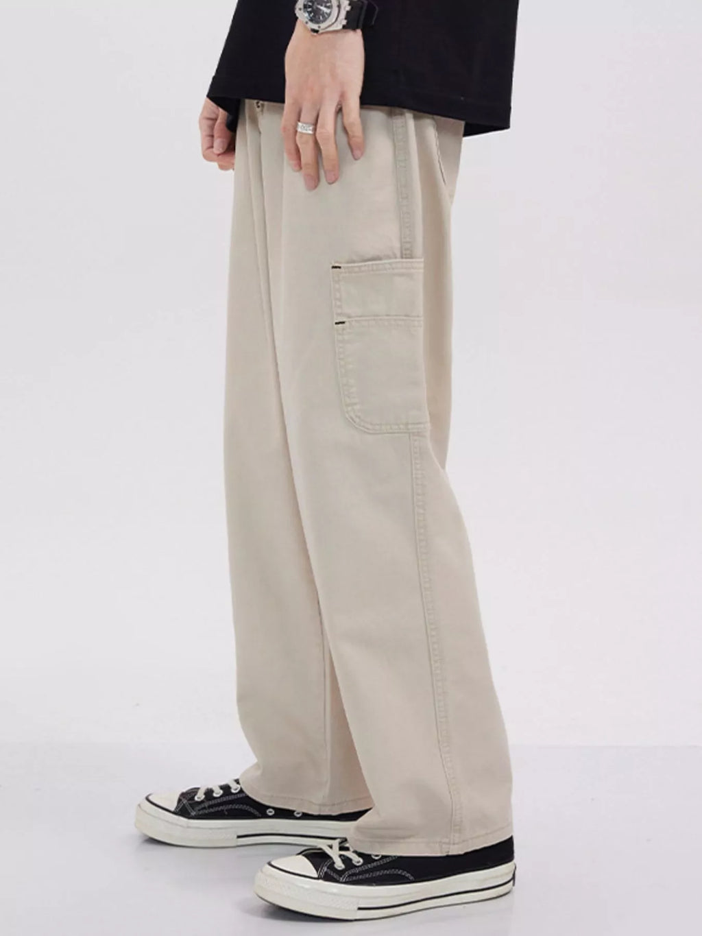 Men's Full Size Relaxed Fit Cargo Jeans Plus Size