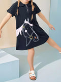 Children's Horse Short Sleeve Polo Dress