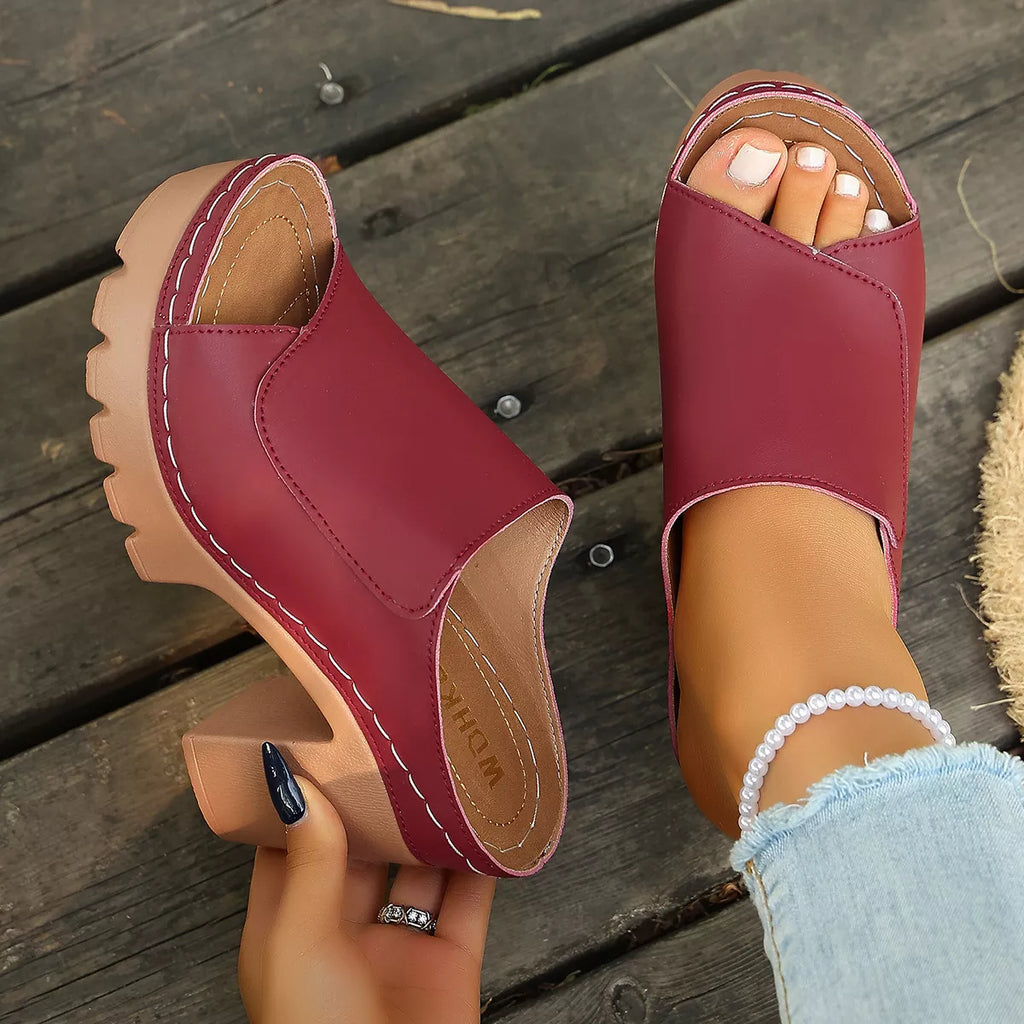 Open Toe Block Heels Sandals