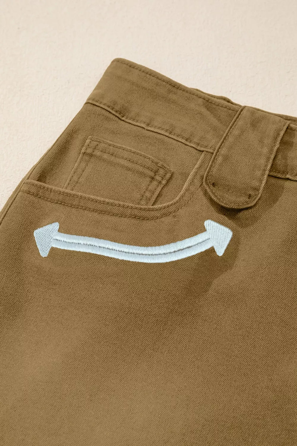 Contrast Arrow Detail Western Denim Shorts