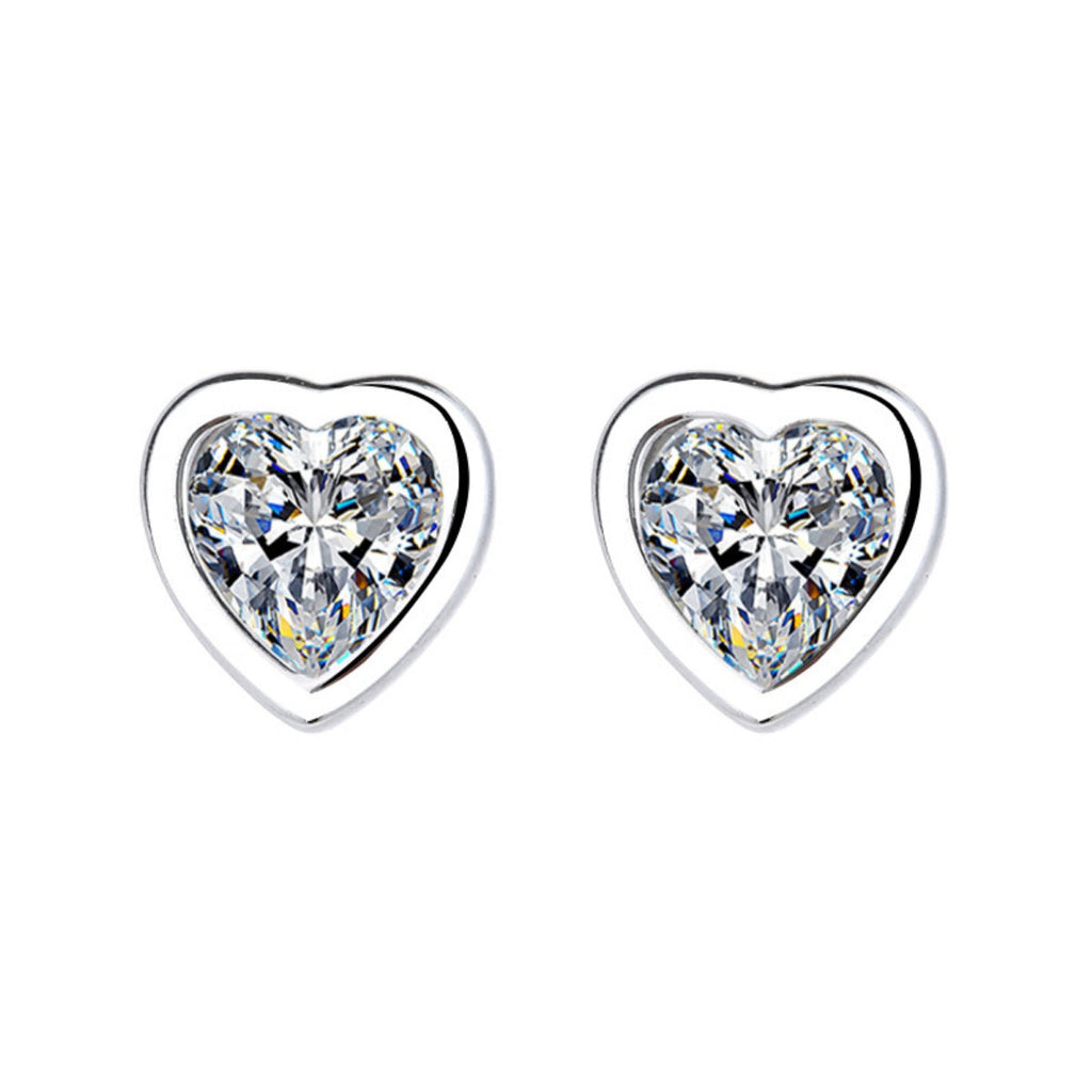 Heart-Shaped Stud Earrings