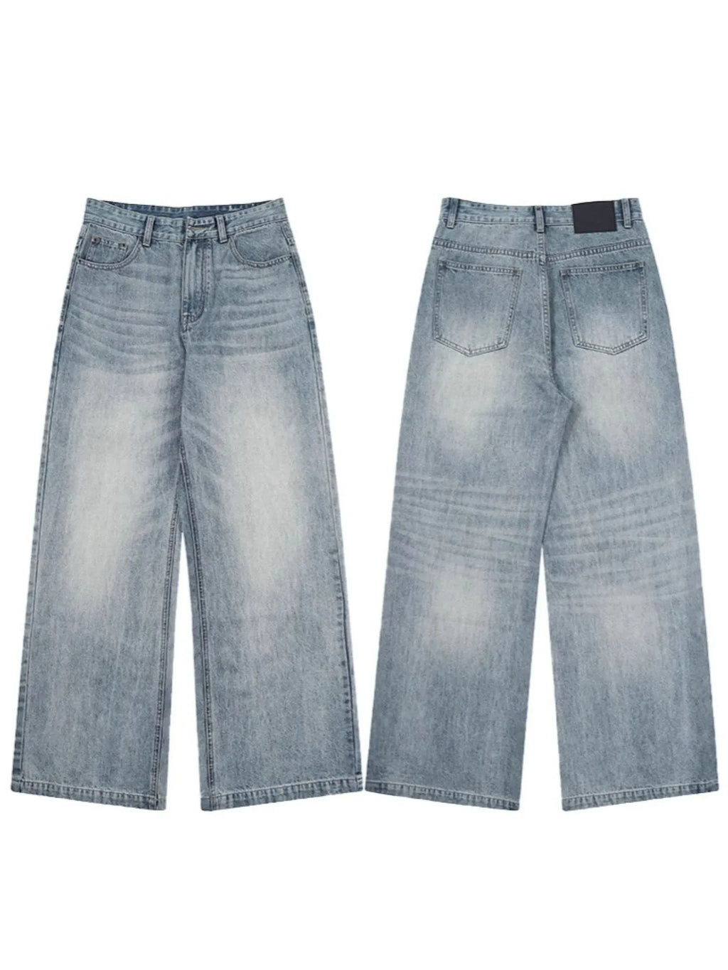 Men's Full Size Washed Wide Leg Jeans Plus Size