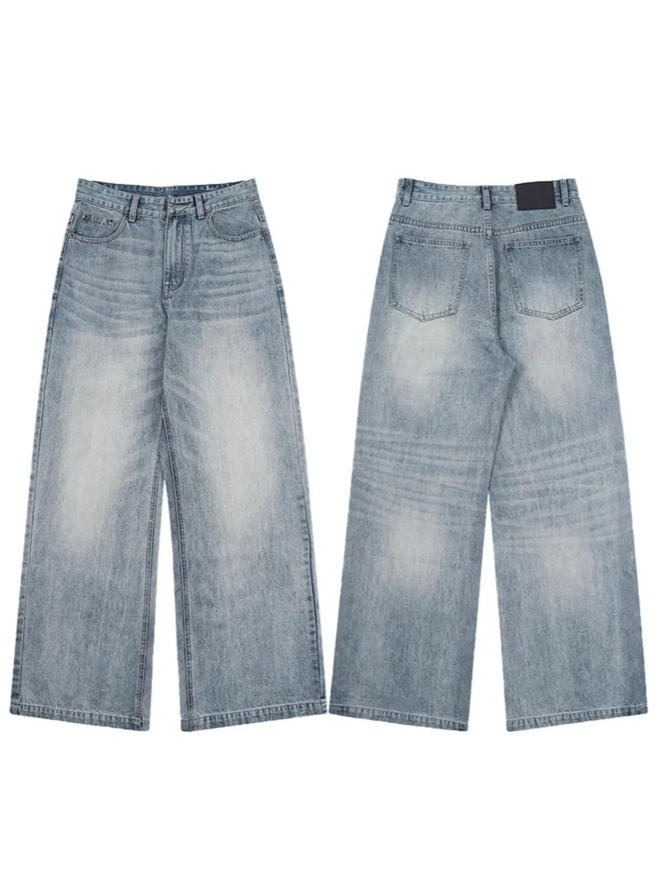 Men's Full Size Washed Wide Leg Jeans Plus Size