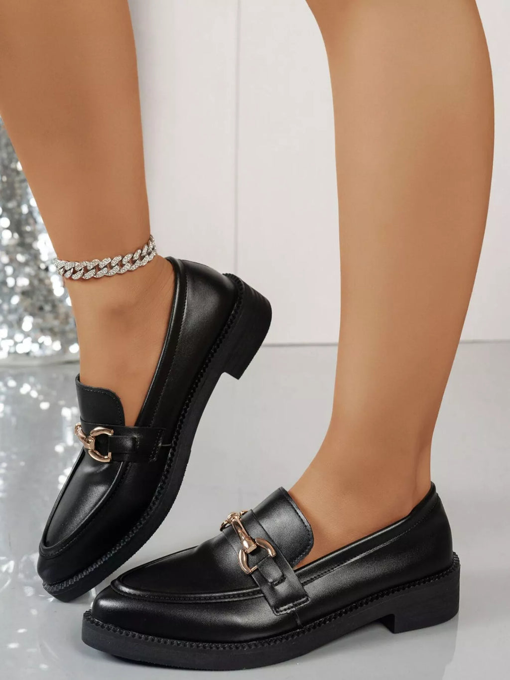 Point Toe Block Heels Loafers