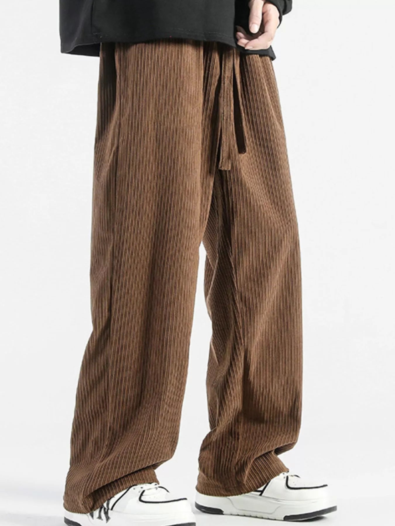 Men's Plus Size Casual Drawstring Wide Leg Pants