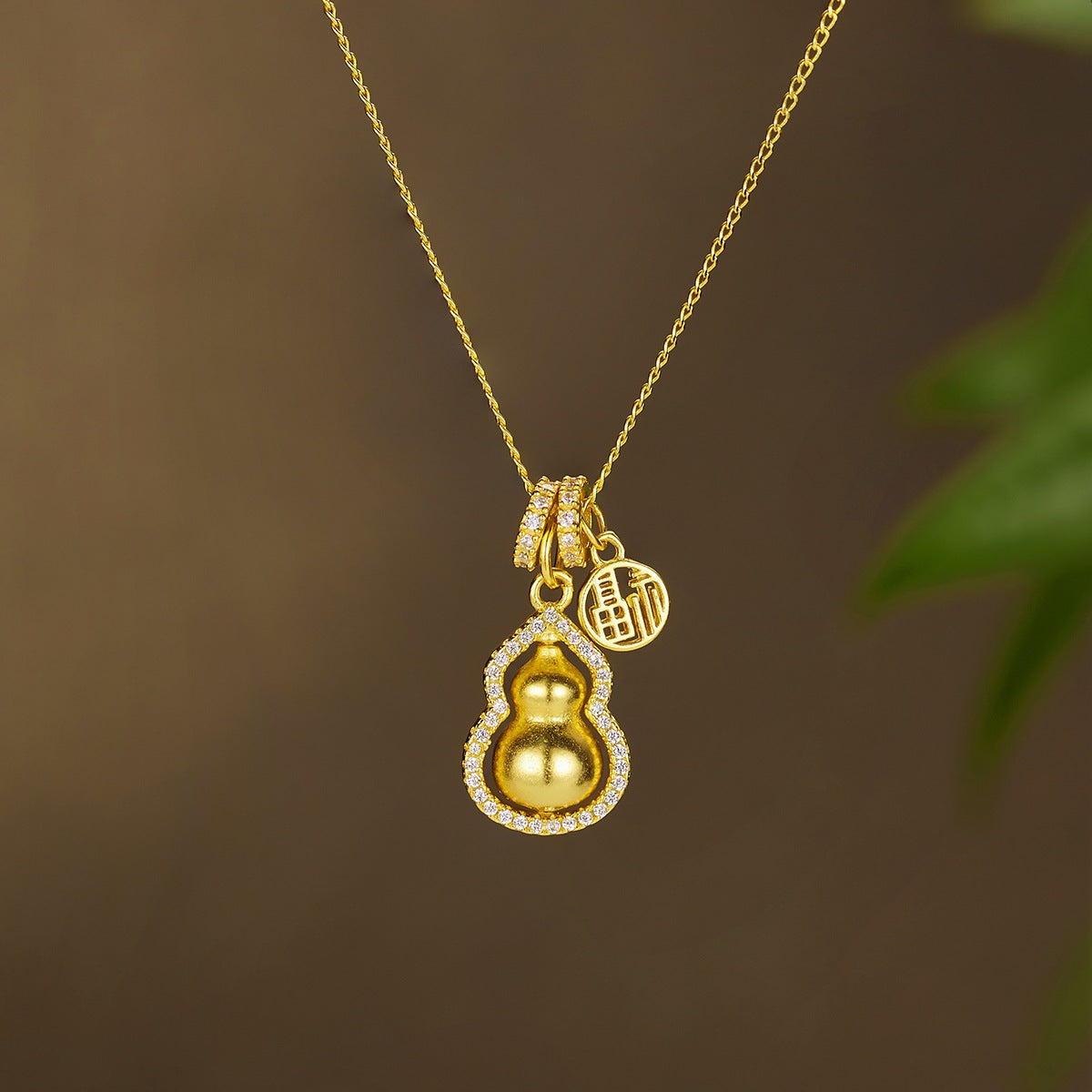 18K Gold-Plated Gourd Pendant Necklace