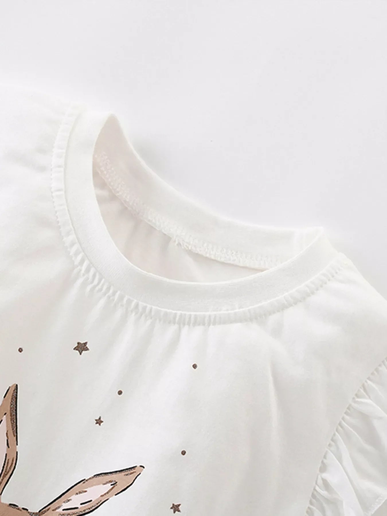 Children's Bunny Graphic Ruffle Sleeve T-Shirt