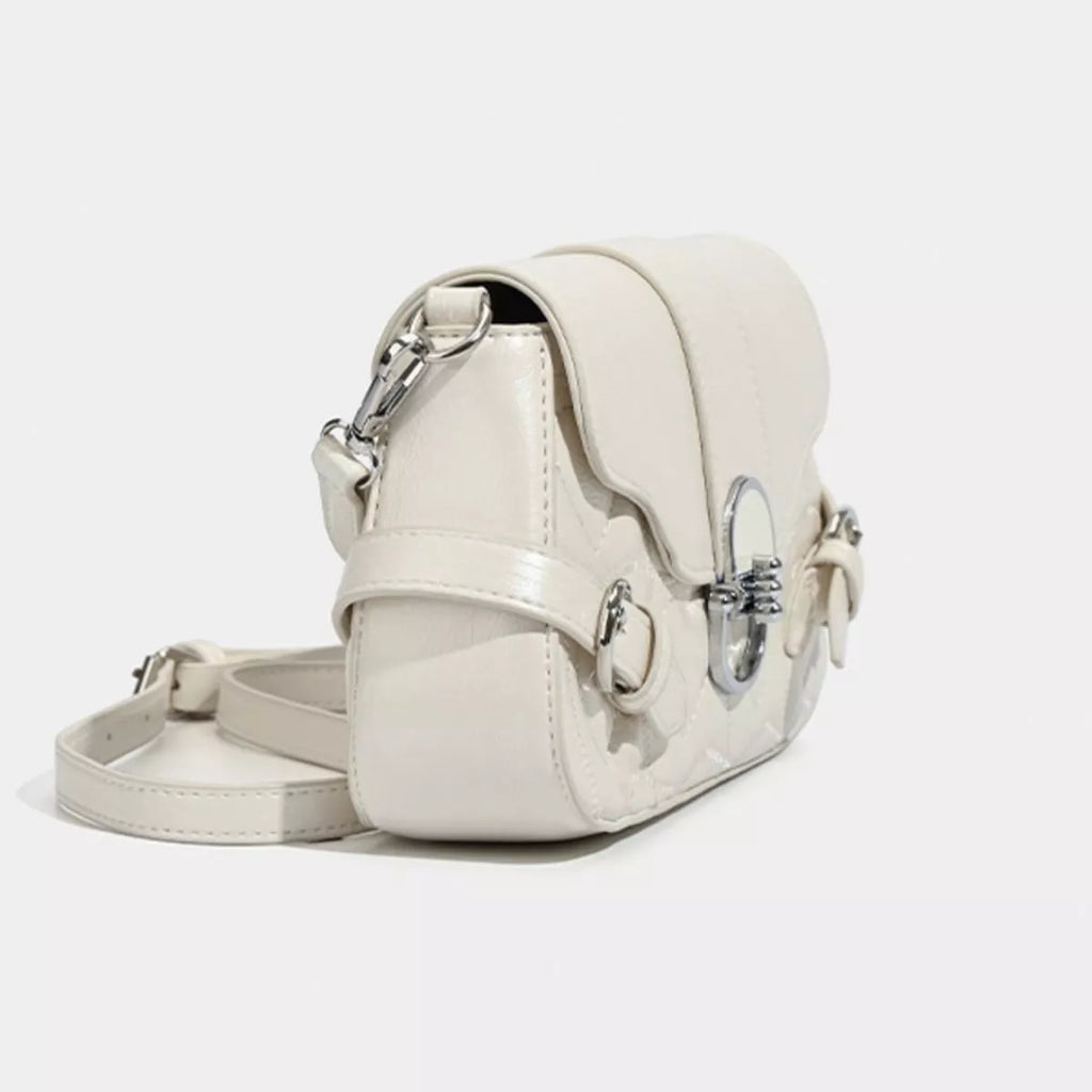 Quilted Flap Buckle Decor Crossbody Bag