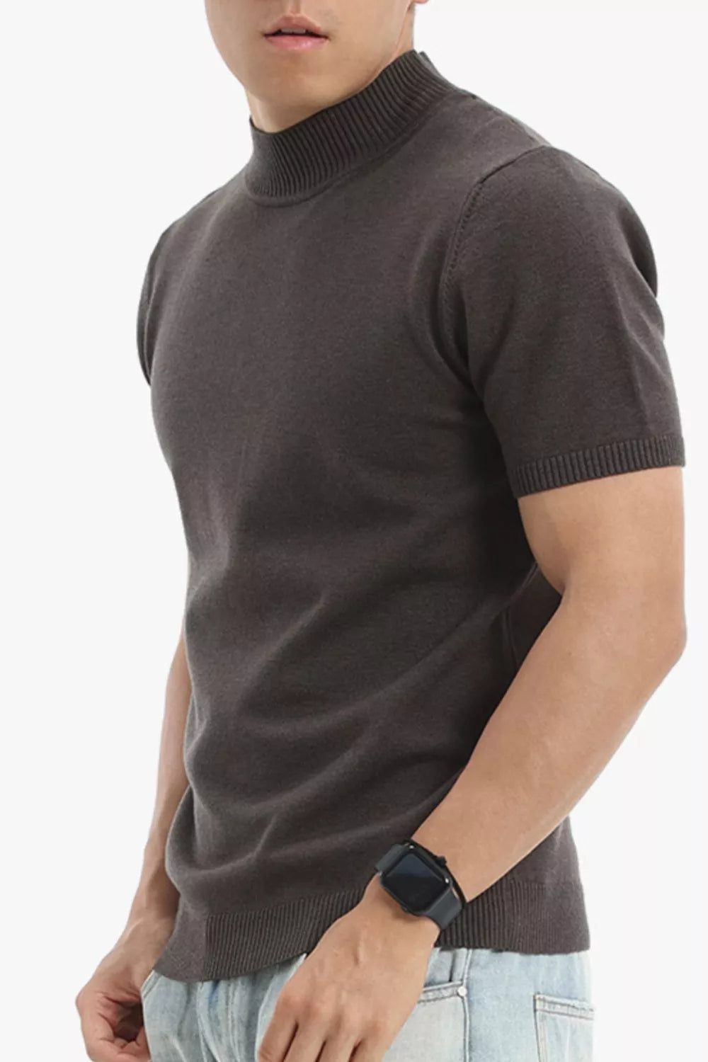 Men's Plus Size Slim Fit Short Sleeve Sweater