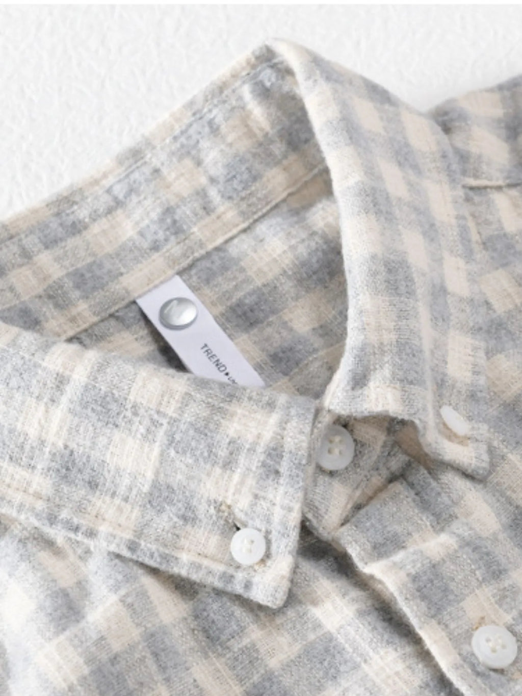 Men's Plus Size Gingham Check Button-Up Shirt