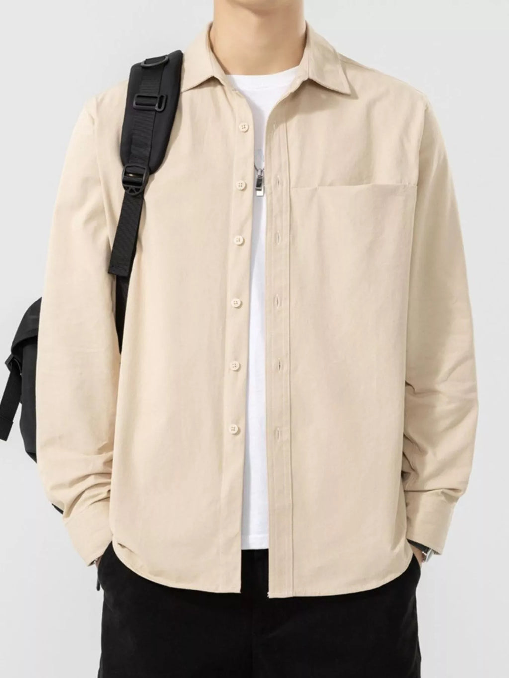 Men's Plus Size Button Up Long Sleeve Shirt
