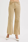 RISEN Full Size Raw Hem Wide Leg Jeans Plus Size