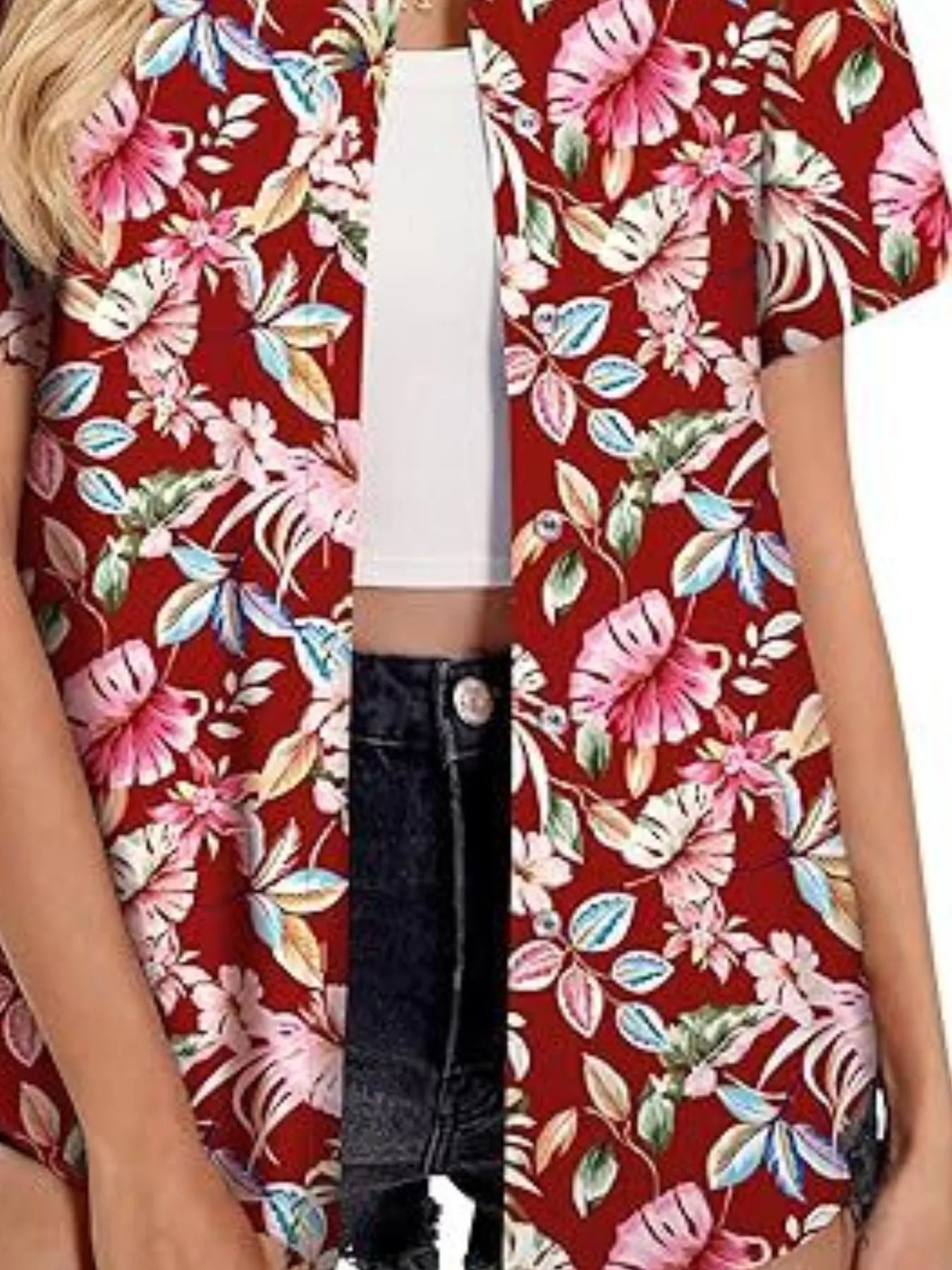 Plant Print Short Sleeve Shirt
