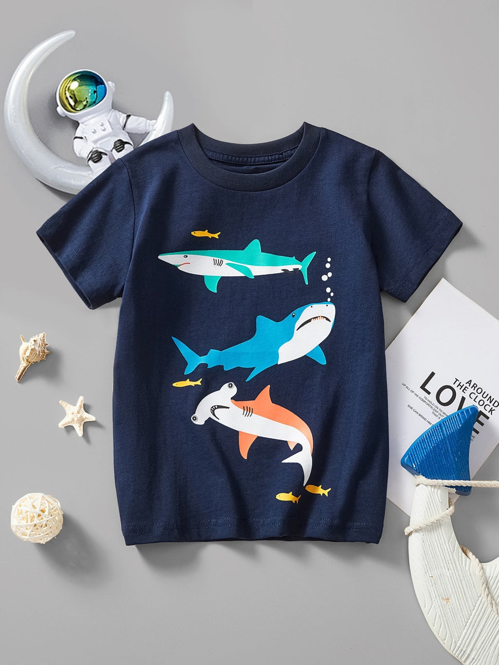 Children's Animal Print Crew Neck Short Sleeve T-Shirt