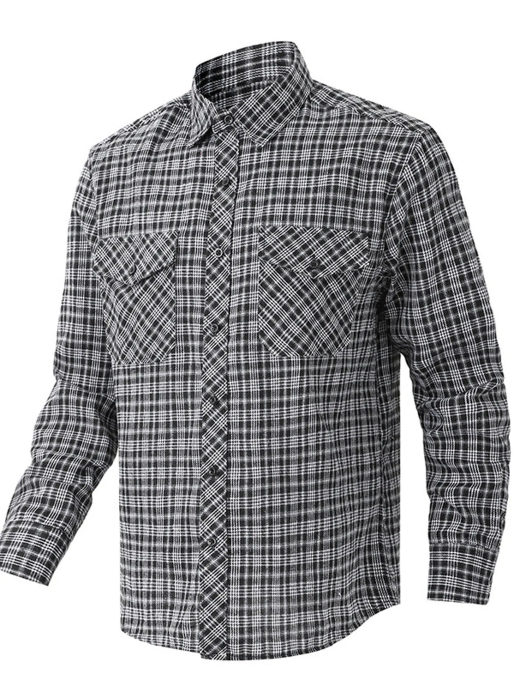 Men's Casual Plaid Long Sleeve Shirt