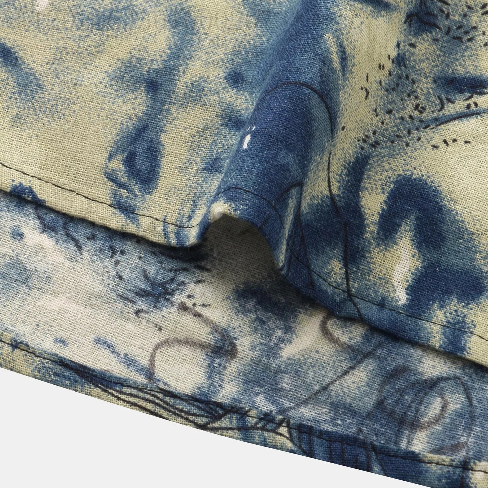 Men's Vintage Print Short Sleeve Shirt