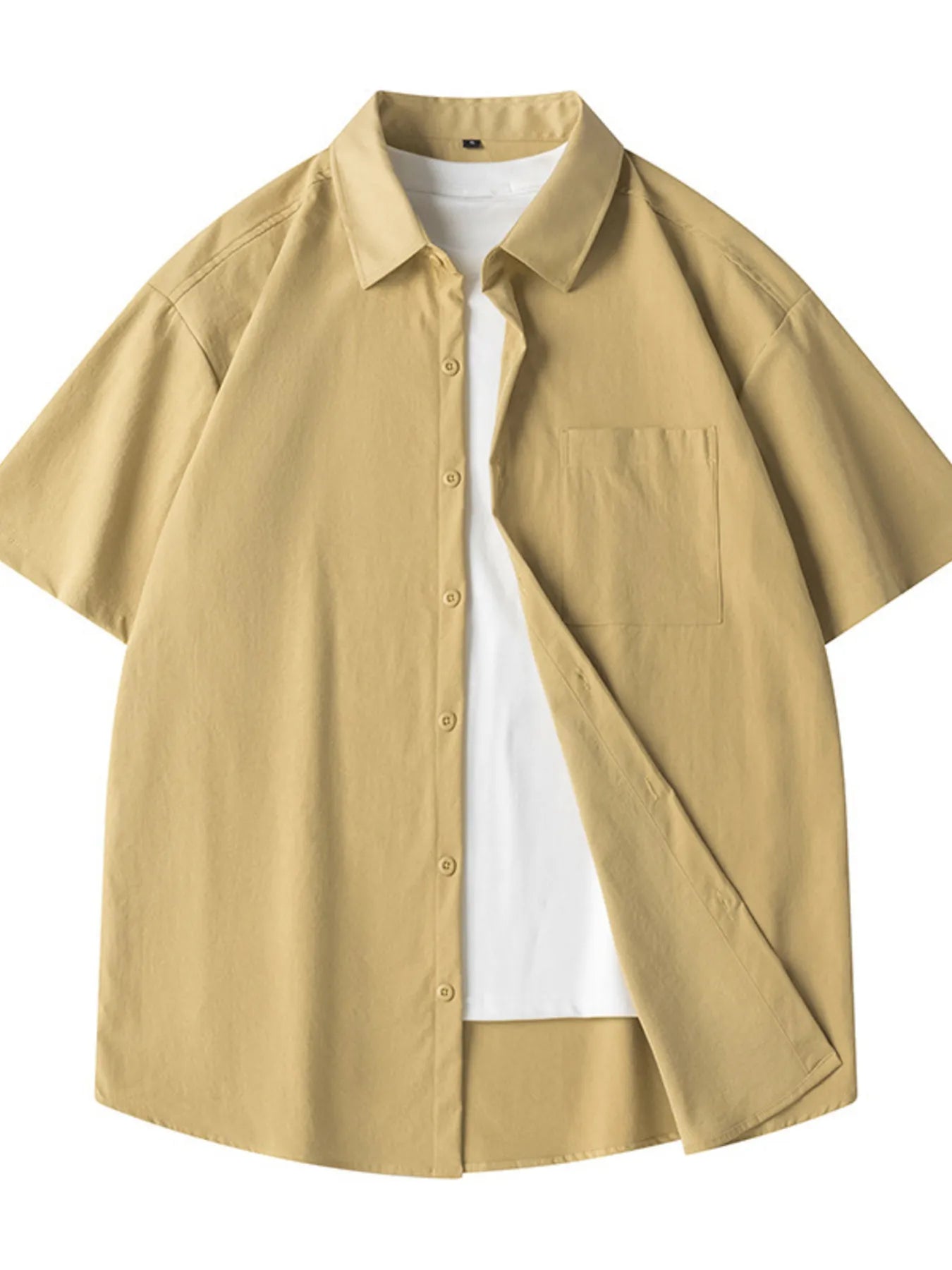 Men's Plus Size Casual Loose Fit Short Sleeve Shirt