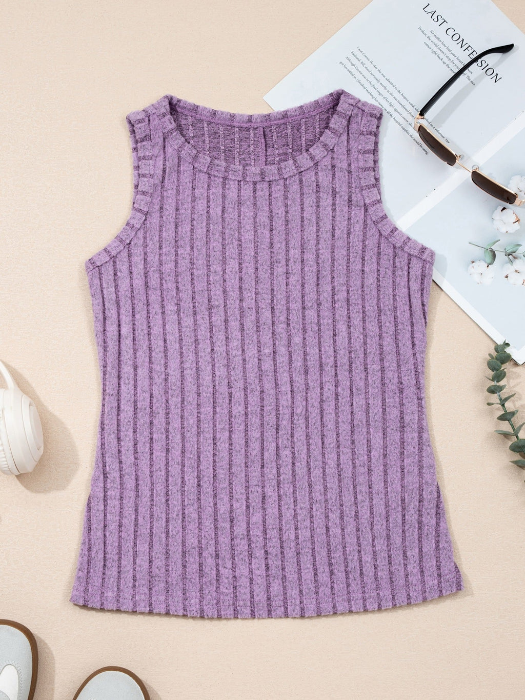 Slim Ribbed Mineral Wash Tank Top