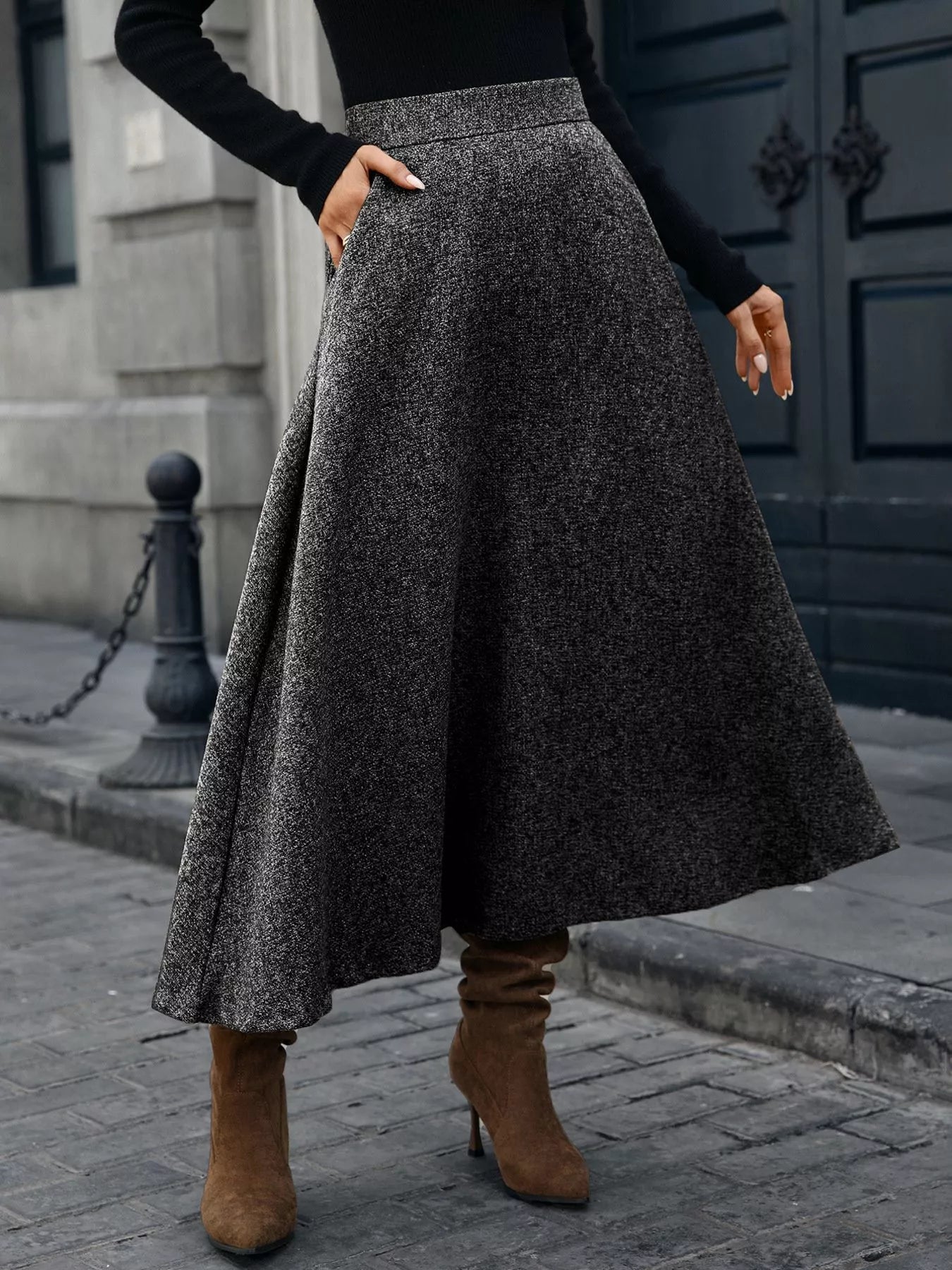 A-Line Midi Skirt