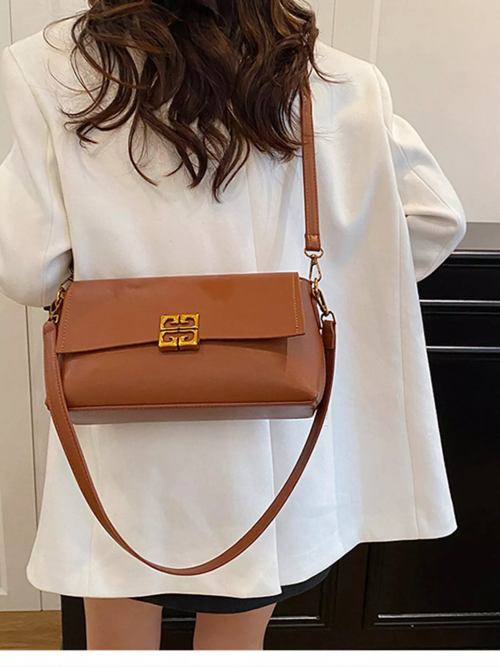Leather Flap Crossbody Bag