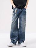 Men's Distressed Wide Leg Jeans