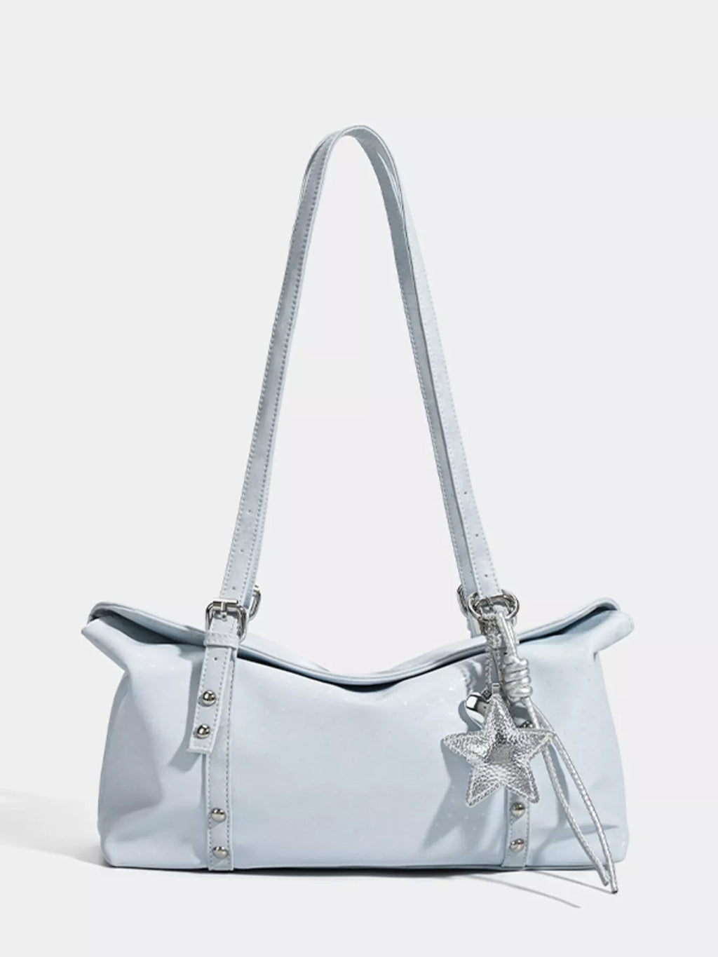 Leather Shoulder Bag with Star Charm