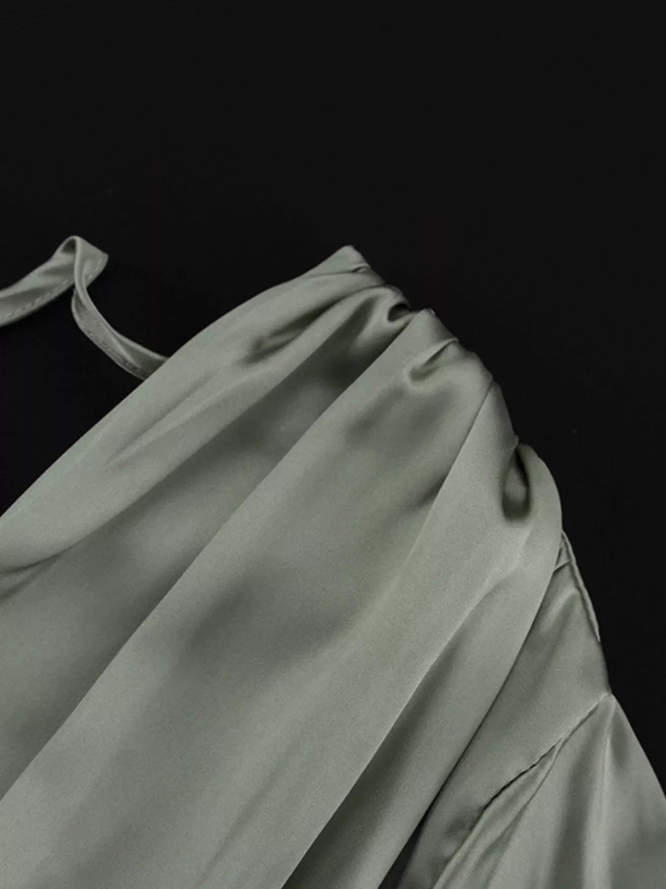 V-Neck Satin Mini Dress with Flowy Sleeves