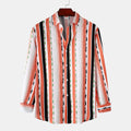 Men's Striped Long Sleeve Button-Up Shirt